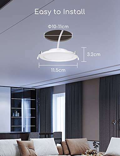 Foco Downlight LED Empotrable Aigostar compatible con Alexa y Google Home