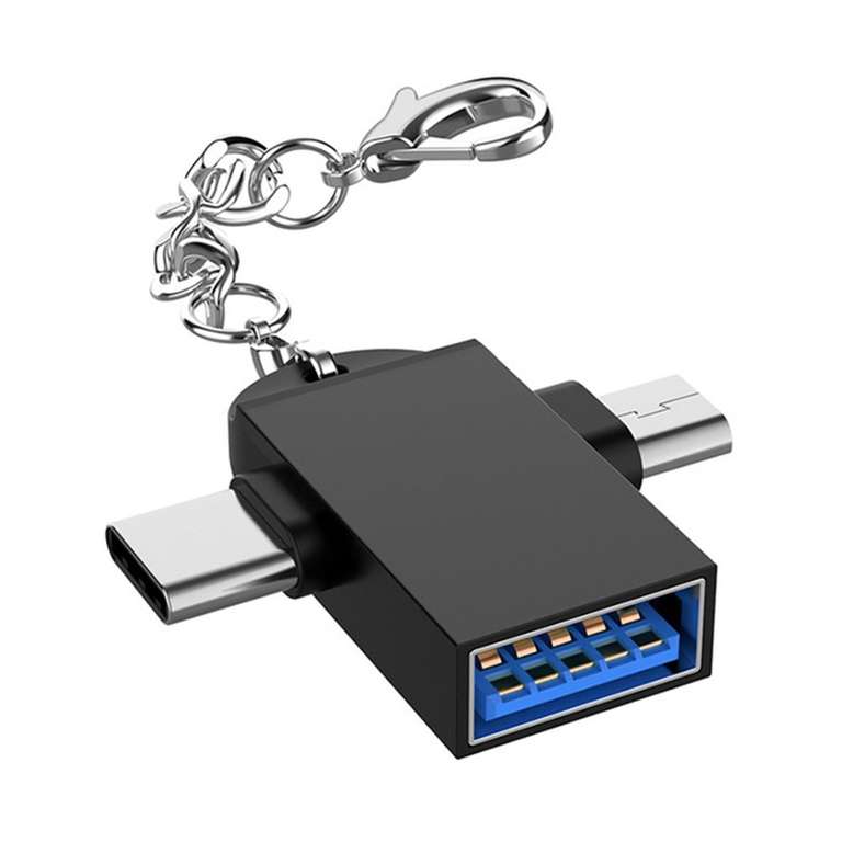 Adaptador OTG 2 en 1 Tipo C USB 3,0 hembra a Micro USB