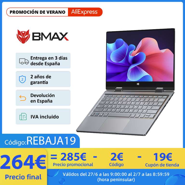 BMAX Y11 plus 360° Laptop 11.6Inch Quad Core Intel N5100 1920*1080 IPS TouchScreen 8GB RAM 256GB SSD Notebook Windows10