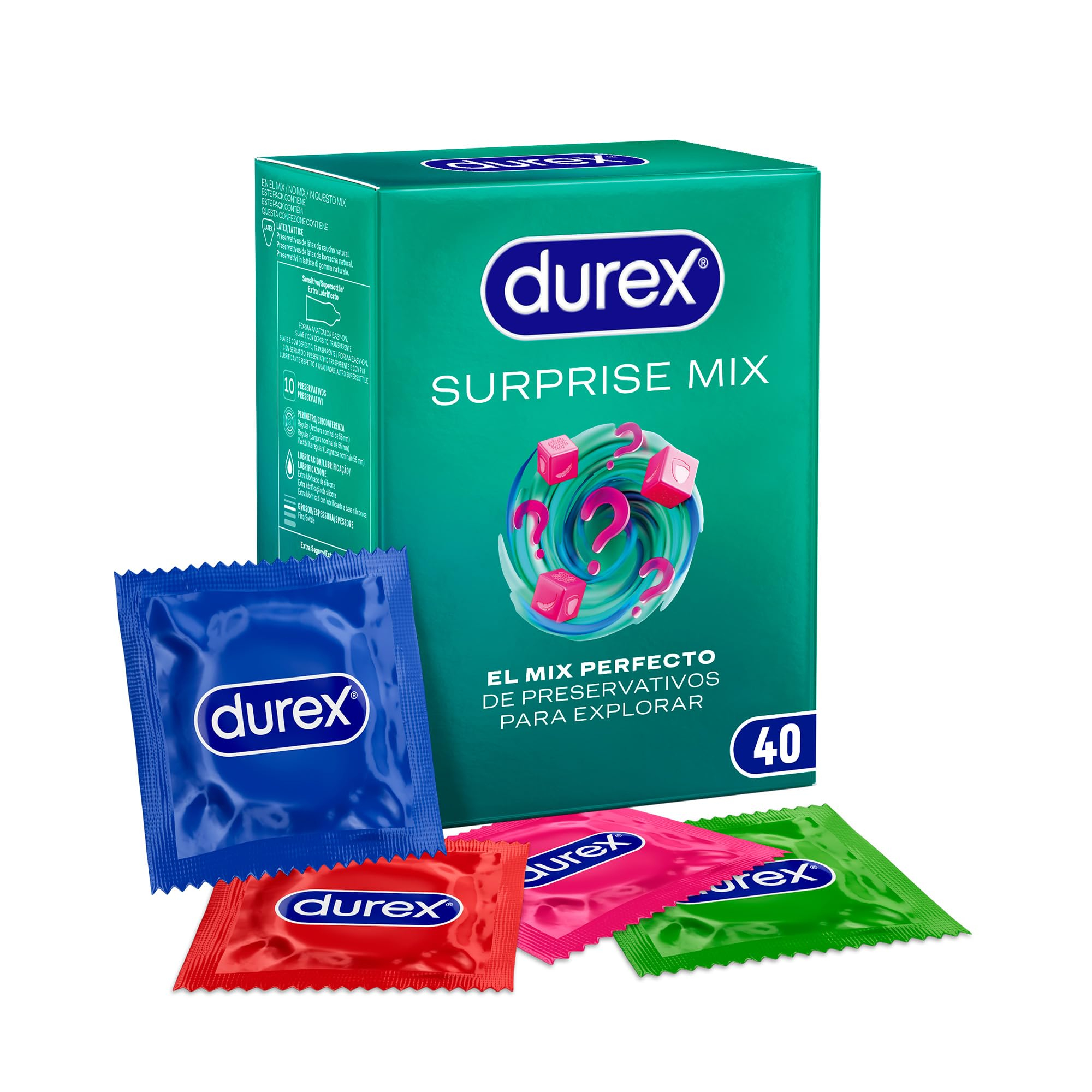Durex Preservativos Surprise Mix, selección de 40 condones