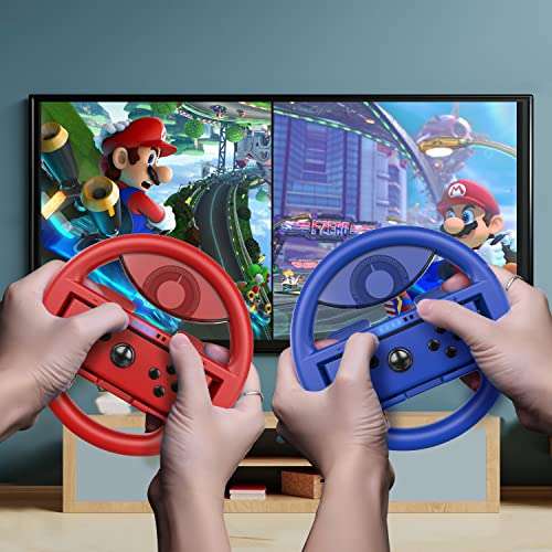 Pack de 2 Volantes Switch, Volante de Carreras Joy-Con, Steering Wheel para Mario Kart 8 Deluxe / Nintendo Switch & Versión OLED,