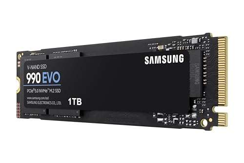 SAMSUNG 990 EVO 1 TB hasta 5.000 MB/s PCIe 4x4/5x2, NVMe2 (2280) SSD Interno (MZ-V9E1T0BW)