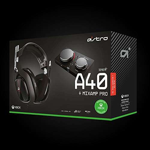 ASTRO Gaming A40 TR Auriculares y MixAmp Pro TR, 4a gen, Audio V2, micrófono intercambiable,voz, Xbox Series X y S, Xbox One, PC