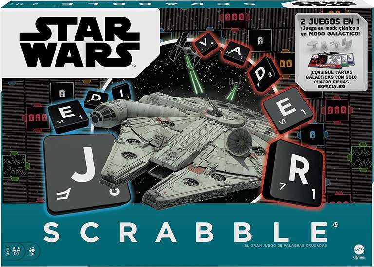 Mattel Games Scrabble Star Wars, juego de mesa para niños de +10 años, incluye cartas