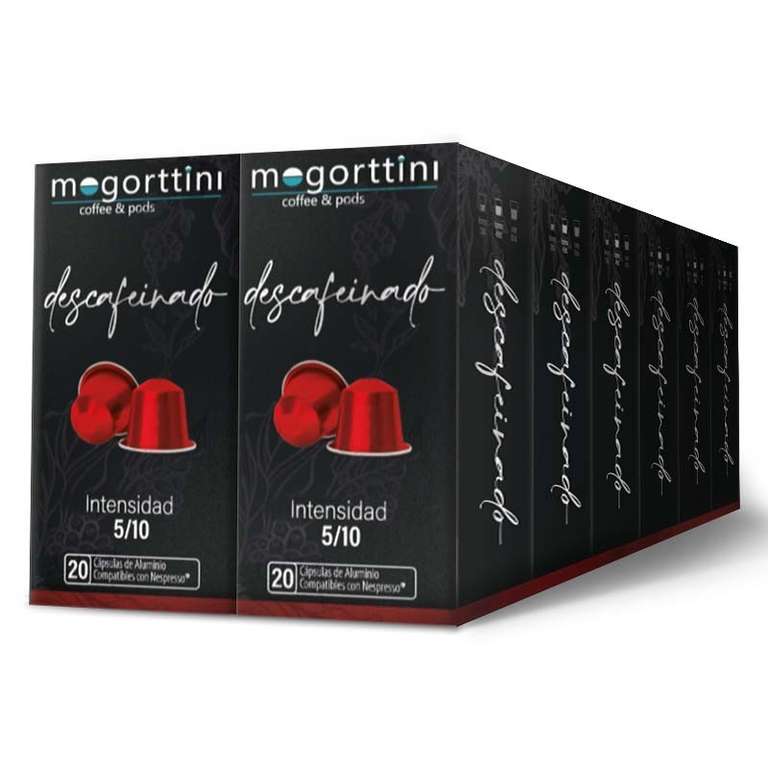 240 cápsulas Descafeinado Mogorttini 12 cajas de 20 cápsulas Compatibles Nespresso (0,12€ por cápsula)