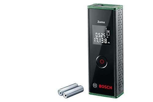 Bosch medidor láser Zamo en caja prémium (medición fácil y precisa hasta 20 m, 3.ª gen., con función de adaptador)