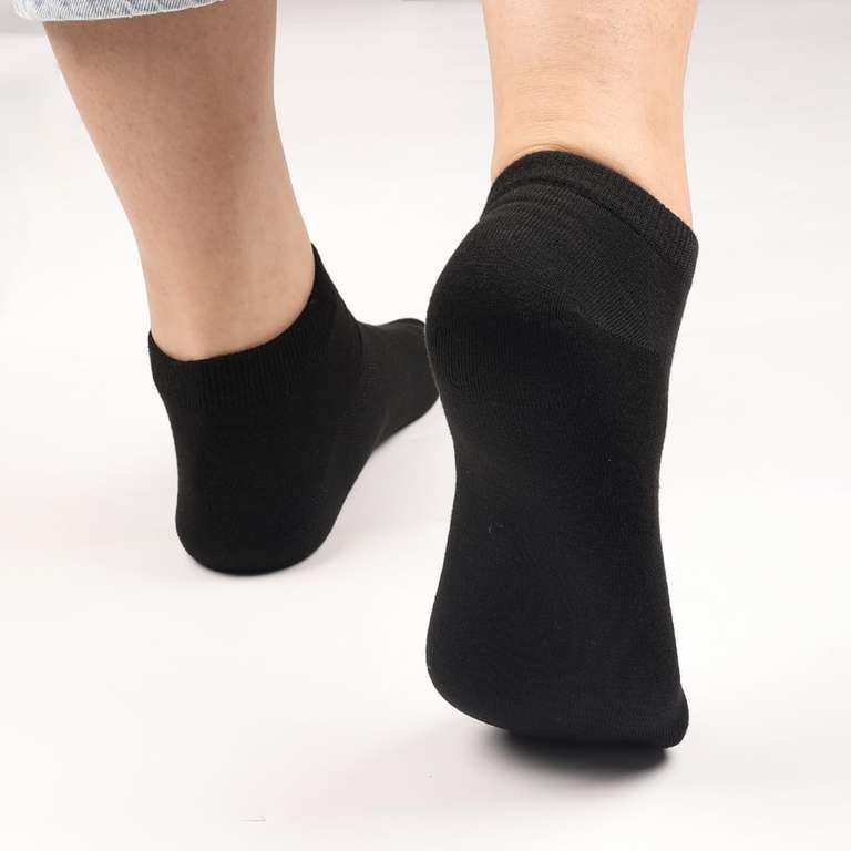 Calcetines Hombre Negro Pack De 3 A 12 Pares De Calcetines Deportivos Para Hombre - Tobillo Bajo, Algodón 80%, Elásticos, Color Negro Pack Calcetines Algodón Deporte