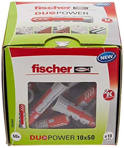 fischer DUOPOWER 10 x 50, caja redonda con 55 tacos fischer universales,