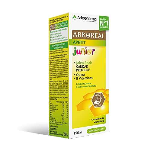 Pack 2 unidades Jalea Real Arkopharma Arkoreal, Quina y 8 Vitaminas, Estimula el Apetito, Sabor a Pera - Plátano 150 ml