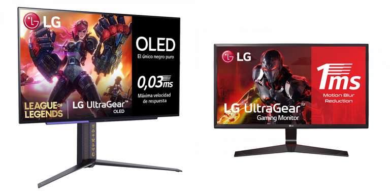 Monitor Gaming OLED LG UltraGear Edición League of Legends| 27", QHD, 240Hz, 0,03ms + LG UltraGear 24" 24MP60GW [664€ sin monitor 24"]