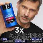 3x L'Oréal Crema hidratante para hombre, Antiarrugas y antienvejecimiento, Con ácido hialurónico, Pieles secas y apagadas, 50ml. 5'21€/ud