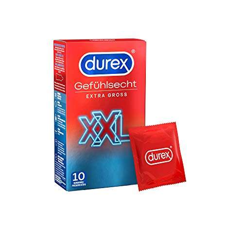 Durex- preservativos extragrandes - preservativos XXL para una sensación intensa- 10 unidades. +15% dto primera compra