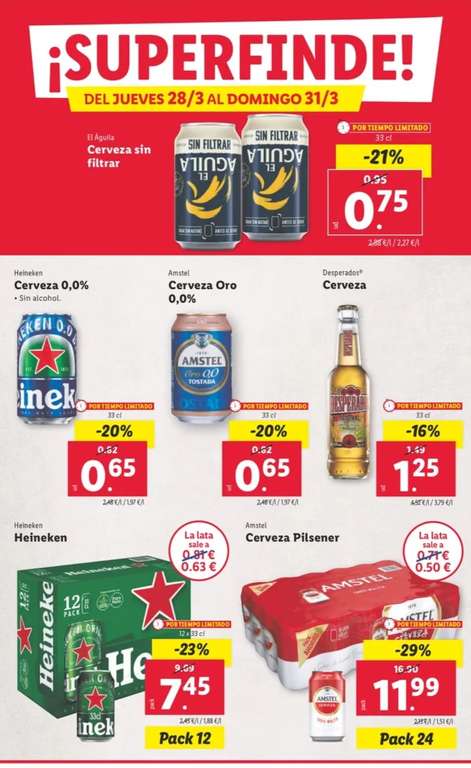 Cervezas en oferta en Lidl (del 28/03 al 31/03)