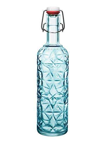 Bormioli Rocco Botella de Cristal, 1 Litro Azul