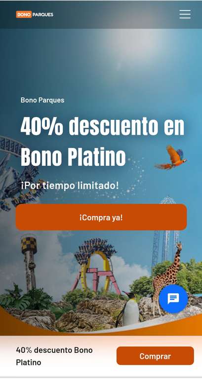 Bono parques PLATINO al 40%