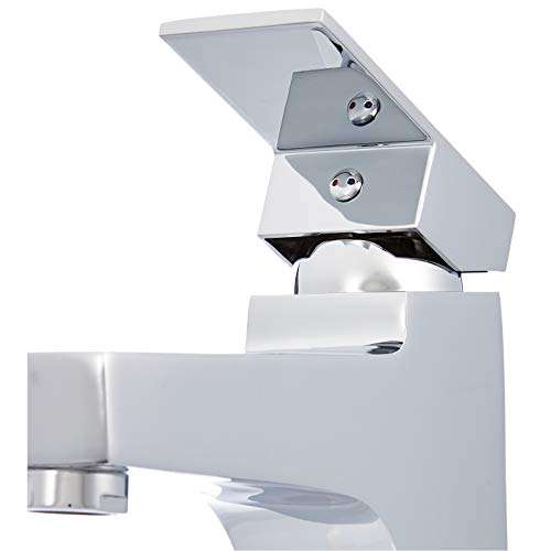 Amazon Basics - Mezclador de grifo de cuarto de baño moderno, cromo pulido