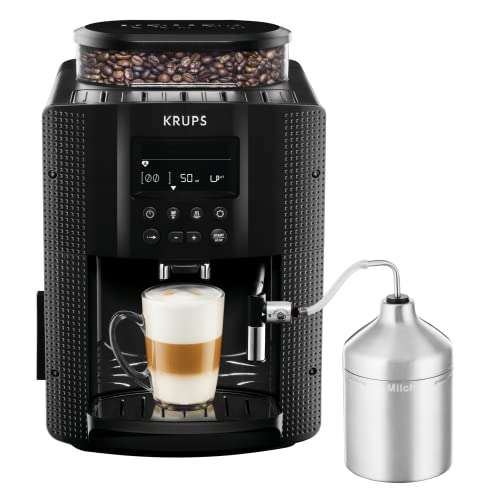 Krups Essential EA8160 - Cafetera súper automática, 15 Bares de presión, Molinillo cónico de Metal
