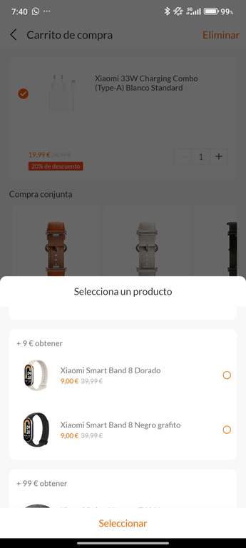 Xiaomi Band 8 + Cargador Xiaomi 33w (Con mi points 15€)