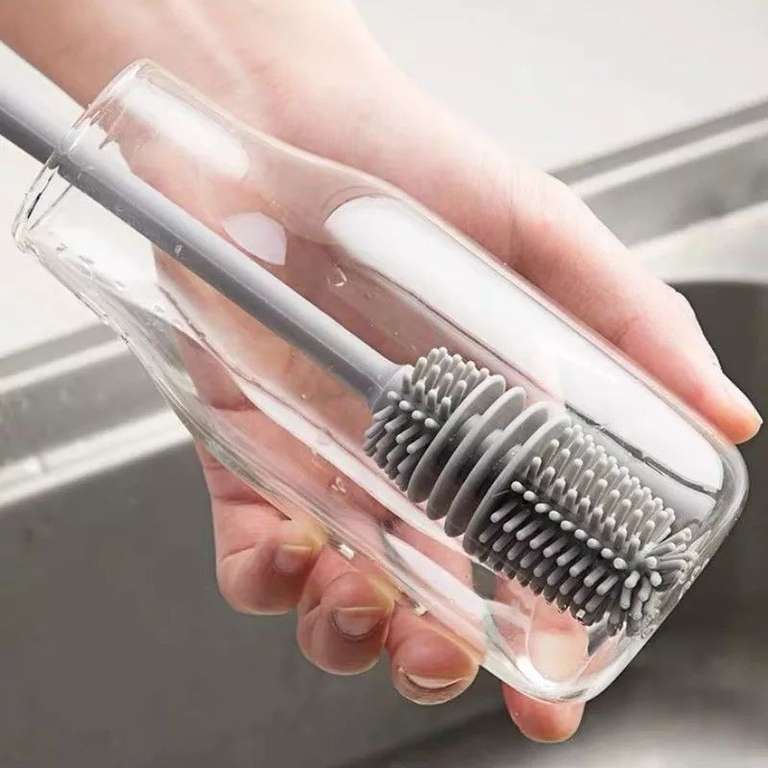 Cepillo de silicona para taza, limpiador de vidrio