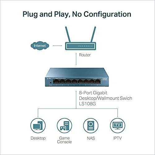 TP-Link LS108G - Switch 8 Puertos (10/100/1000) Switch Ethernet Gigabit