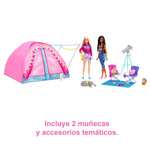 Barbie Cosa de Dos Malibu y Brooklyn con Carpa de Camping Dos muñecas con Tienda de campaña y 20 Accesorios