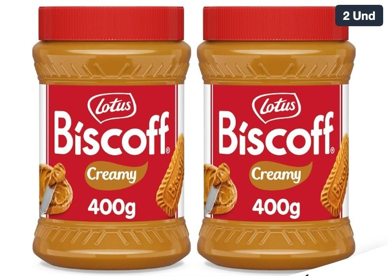 2xLotus Biscoff Crema para Untar | Cremoso | Tarro PET | 400g