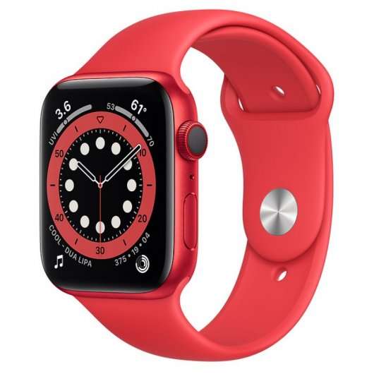 Apple Watch Series 6 GPS + Cellular 44mm Caja de Aluminio (PRODUCT) RED con Correa Deportiva Roja