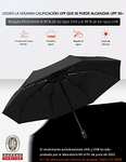 Paraguas SE (8 Varillas, Negro) | UPF 50+ 99% De ProteccióN UV, Liviano, AutomáTico, A Prueba De Viento, PortáTil Paraguas Plegable Compacto
