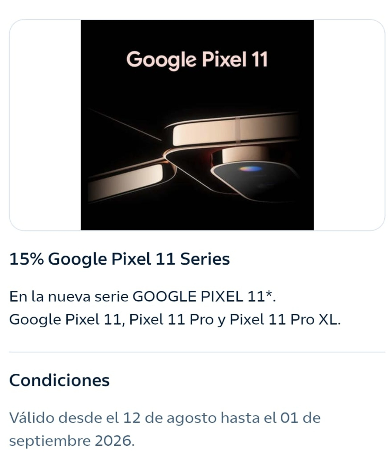 Pixel 11 por 649 eur, pixel 11 pro 719,15 eur o pixel pro XL 789,15 eur 15% [Con Waylet]