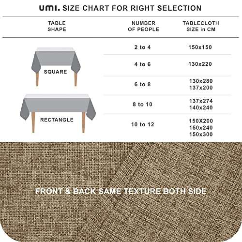 Amazon Brand:Mantel de mesa rectangular,de efecto lino 130x280cm