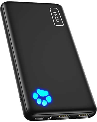 INIU Power Bank, Slimmest USB C Triple 3A de Alta Velocidad 10000mAh Bateria Externa