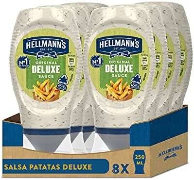 Hellmann's Salsa Patatas Deluxe Bocabajo - Pack de 8 x 250 ml (C.Recurrente)