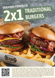 2x1 en hamburguesas traditional burger de Ribs ( Solo en local )