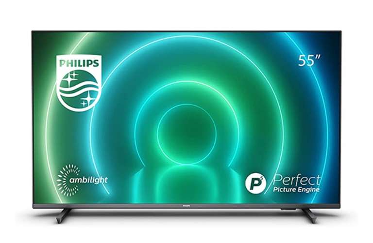 TV LED 55" Philips 55PUS7906 4K UHD, Ambilight, Imagen HDR Vibrante, Dolby Vision cinematográfico, Sonido Atmos, Smart TV, Android TV