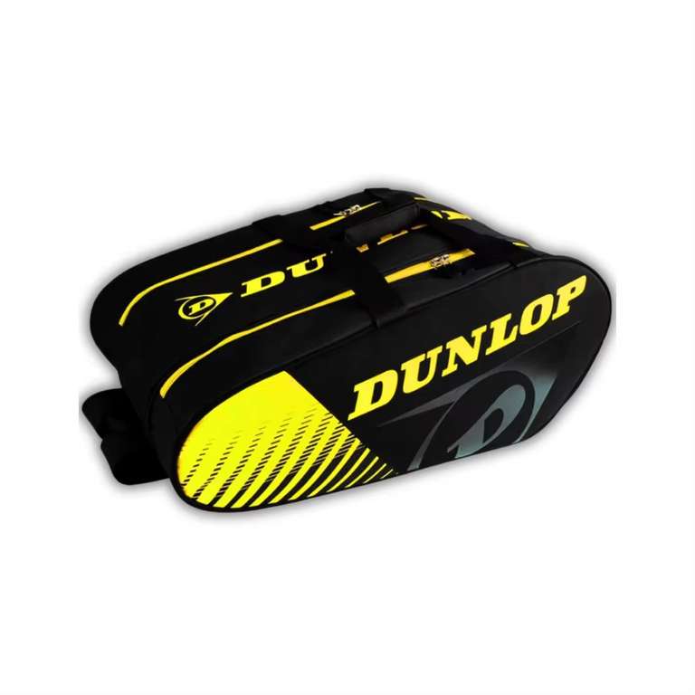 Paletero dunlop play black/yellow de doble compartimento