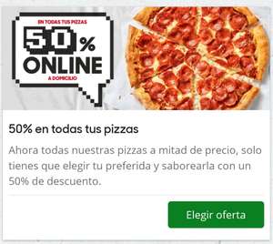 Pizzahut - 50% en todas las pizzas online