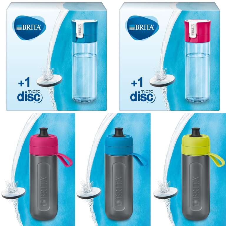 Botella filtrante BRITA + 1 disco filtrante | 5 estilos | 0,6L de capacidad | En Amazon están por 16,95€