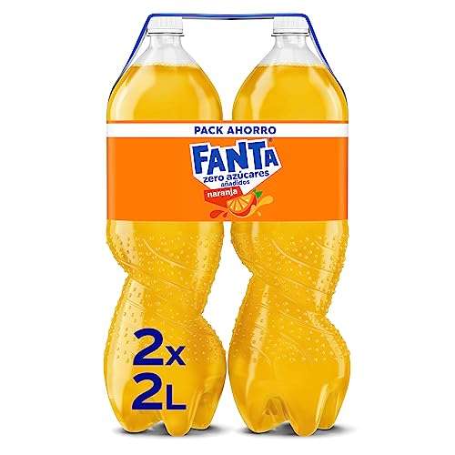 Fanta Naranja, Zero Azúcares Añadidos, Pack 2 botellas de 2L [1'32€/ud-0'65€/l"]