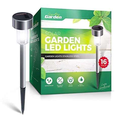 16 luces solares LED para jardín