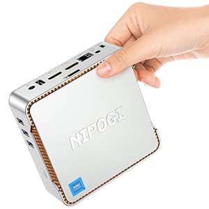 NiPoGi Mini PC (1TB) M.2 NVMe SSD,12ª Gen Intel Alder Lake-ɴ95 (hasta 3,4 GHz, 15W TDP),16GB DDR4