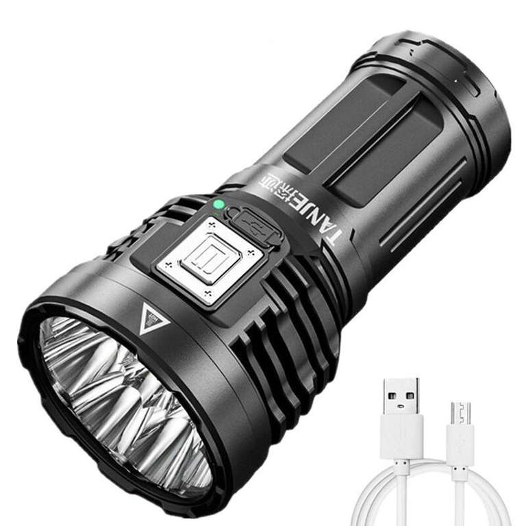 Linterna LED TANJE P900 500mts impermeable + COB