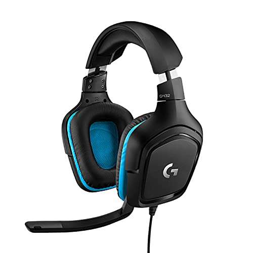 Logitech G432 Auriculares Gaming con Cable, Sonido 7.1 Surround, DTS Headphone:X 2.0, Transductores 50mm, USB y Jack Audio 3,5mm