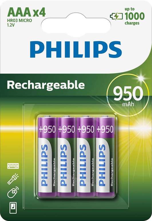 Philips Pilas Recargables AAA - 950mAH