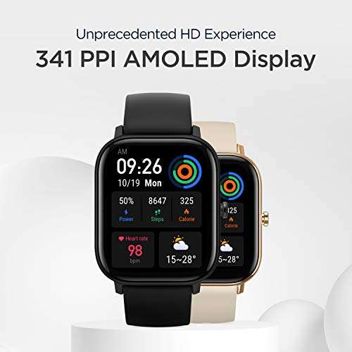 Amazfit GTS Reloj Smartwactch Deportivo | 14 días Batería | GPS+Glonass | BioTracker PPG Bluetooth 5.0 (iOS & Android) Negro
