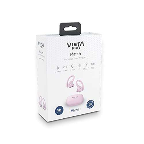 Auriculares True Wireless Match de Vieta Pro con Bluetooth, micrófono integrado, botón ultra Bass