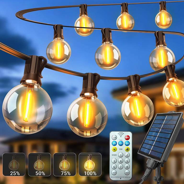 Guirnaldas Luces Exterior Solar 15M
