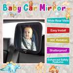 Espejo de coche para bebé para asiento trasero - Más seguro con vista cristalina, a prueba de roturas, espejo retrovisor ajustable