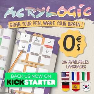 ACRYLOGIC: 2 revistas GRATIS - Juego de lógica - inspirado en el Sudoku