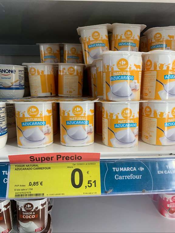 Yogur Natural Azucarado 4UDS - Carrefour La Gavia
