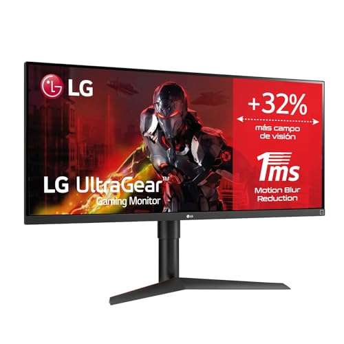 LG UltraGear 34WP65G-B - 34" IPS UWFHD (2560x1080) 75Hz, 5ms (GtG), HDR 10, HDMI 2.0, DisplayPort 1.4, USB-C, Flicker Safe, FreeSync, Negro